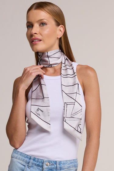 Twilly Roteiro SP off white em cetim de poliéster | 8x130cm