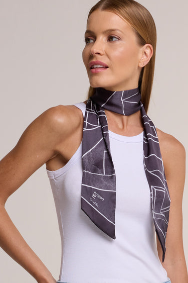 Twilly Roteiro SP preto em cetim de poliéster | 8x130cm