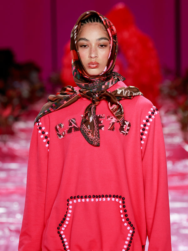 Dracena double-sided scarf in silk satin | 90x90cm