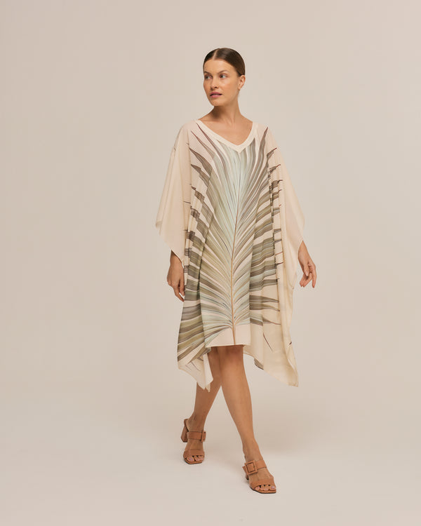Kaftan curto de viscose Green Leave