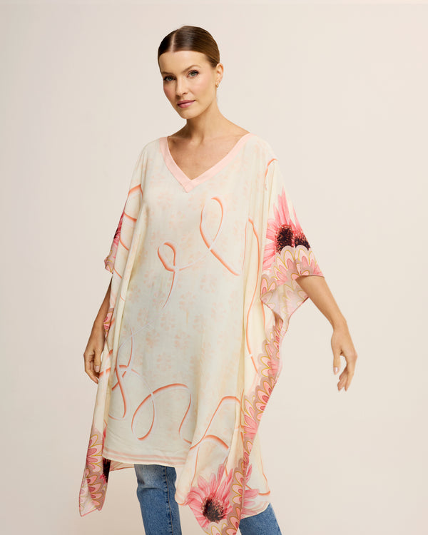 Kaftan curto de viscose Laços de Proteção