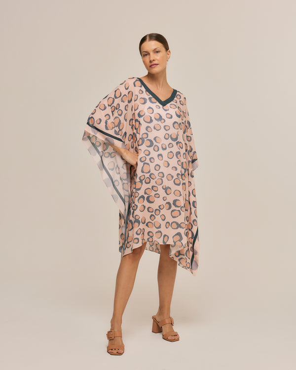 Kaftan curto de viscose Poá Desconstruído
