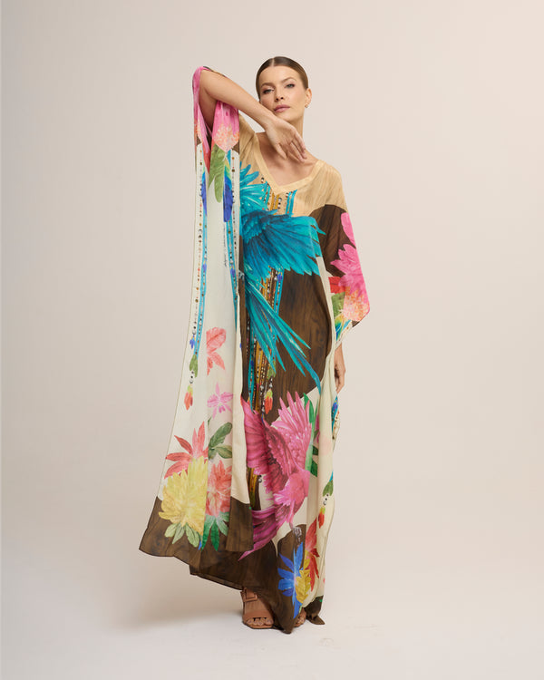 Penas long silk kaftan