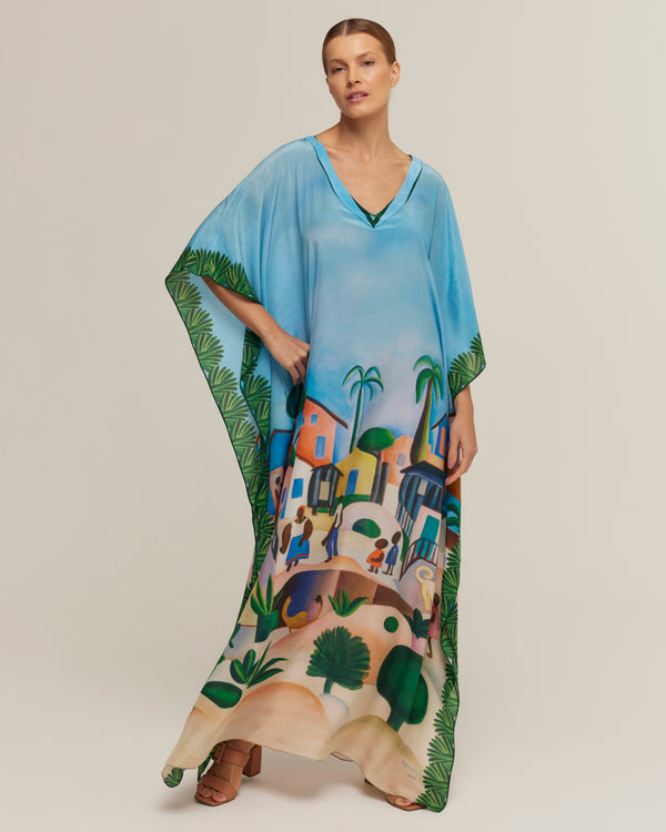Morro da Favela long silk kaftan