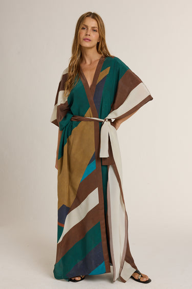 Kimono longo de seda A Negra