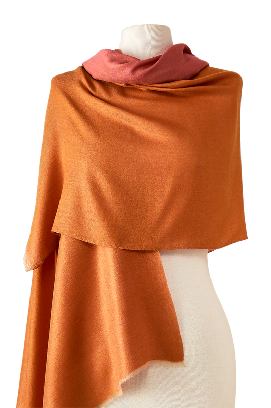   - Cashmere Premium dupla face rosé/laranja- Scarf Me 