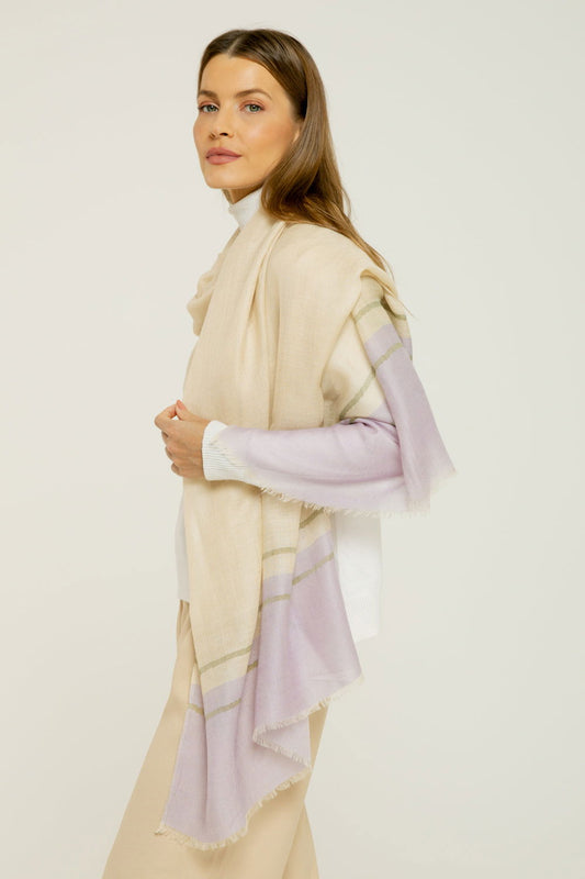   - Cashmere Gold creme/lavanda | 70X200cm- Scarf Me 