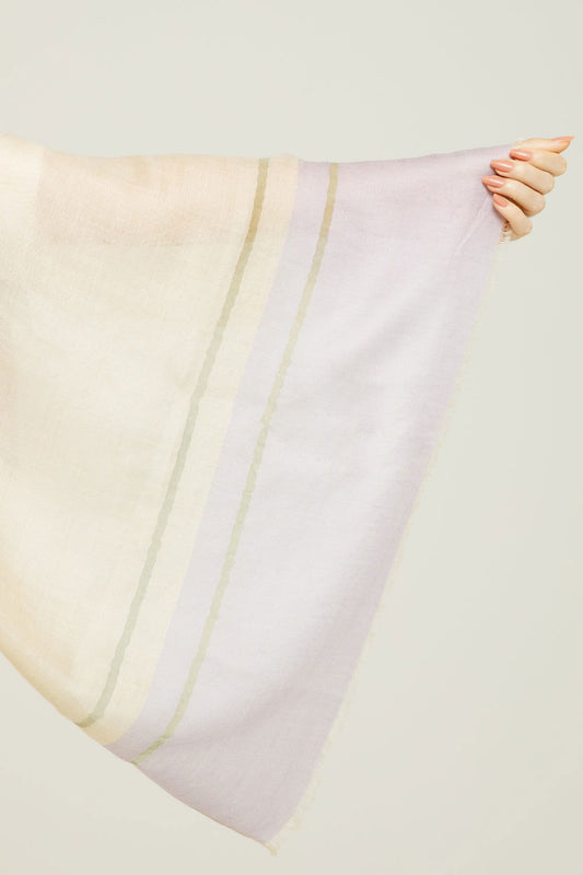   - Cashmere Gold creme/lavanda | 70X200cm- Scarf Me 