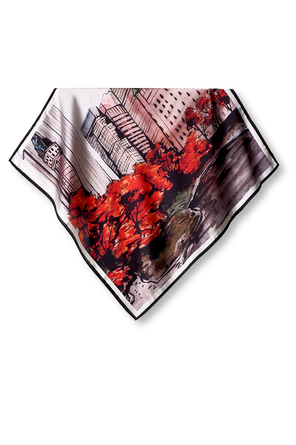 NY scarf in polyester satin | 50x50cm