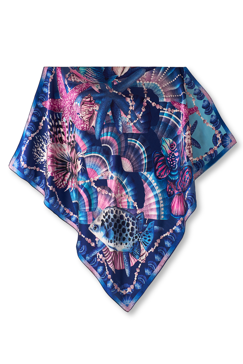 Acqua scarf in silk satin | 90x90cm
