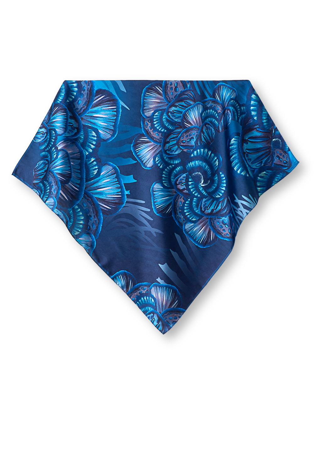 Marine Acqua scarf in polyester satin | 50x50cm