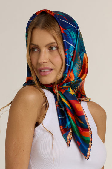 Amazônia double-sided scarf in silk satin | 90x90cm