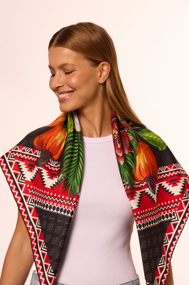 Lenço Aretha em twill de seda | 90x90cm