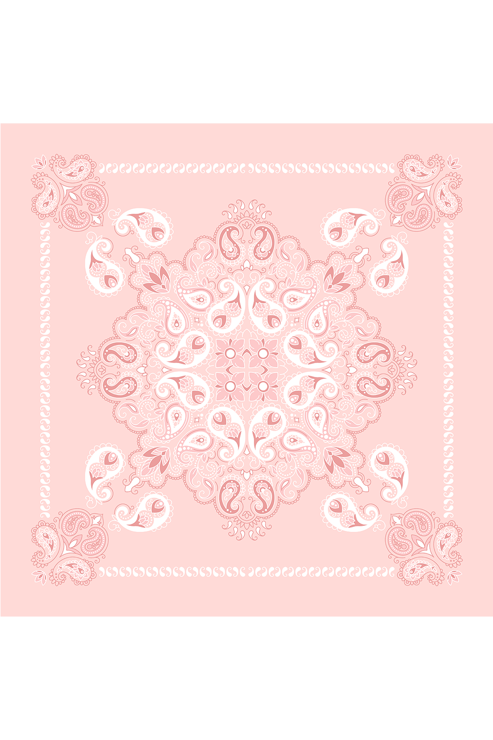 Lenço Bandana rosa em cetim poliéster | 50x50cm