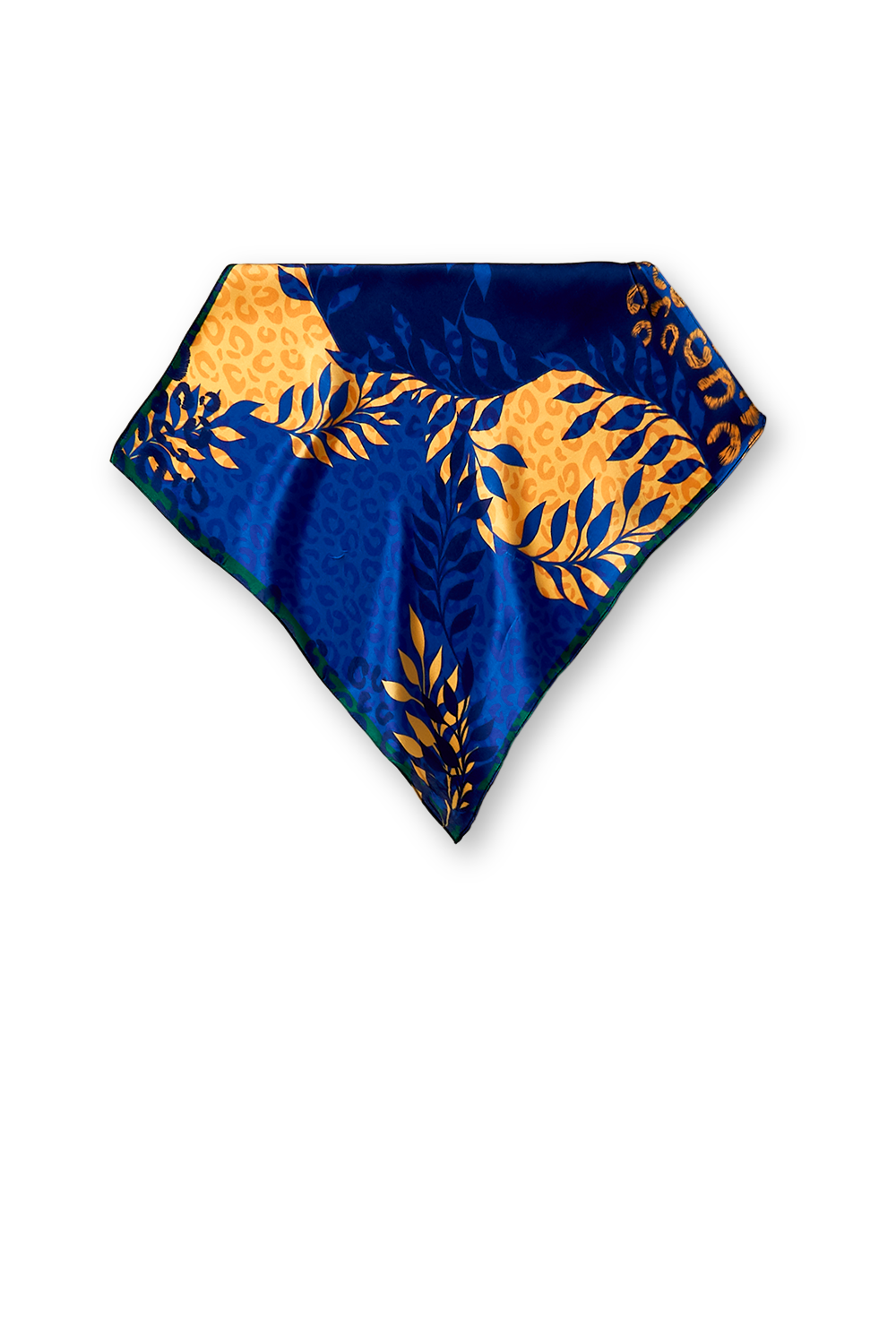 Lenço Brasil Animal azul em cetim de seda | 40x40cm