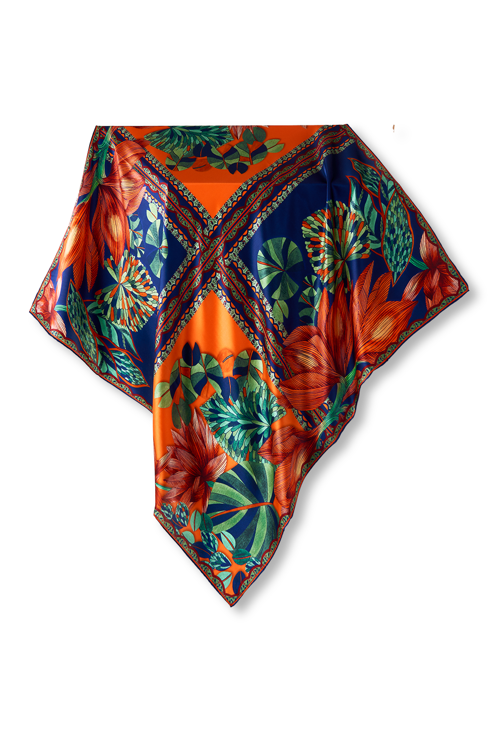 Pantanal Camalote scarf in silk satin | 90x90cm