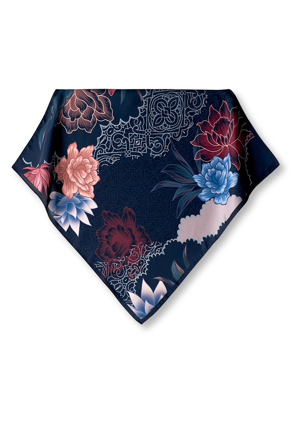 Charming scarf in polyester satin | 50x50cm