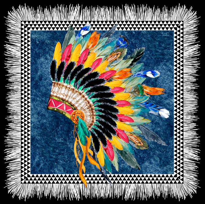 Cherokee scarf in polyester satin | 50x50cm