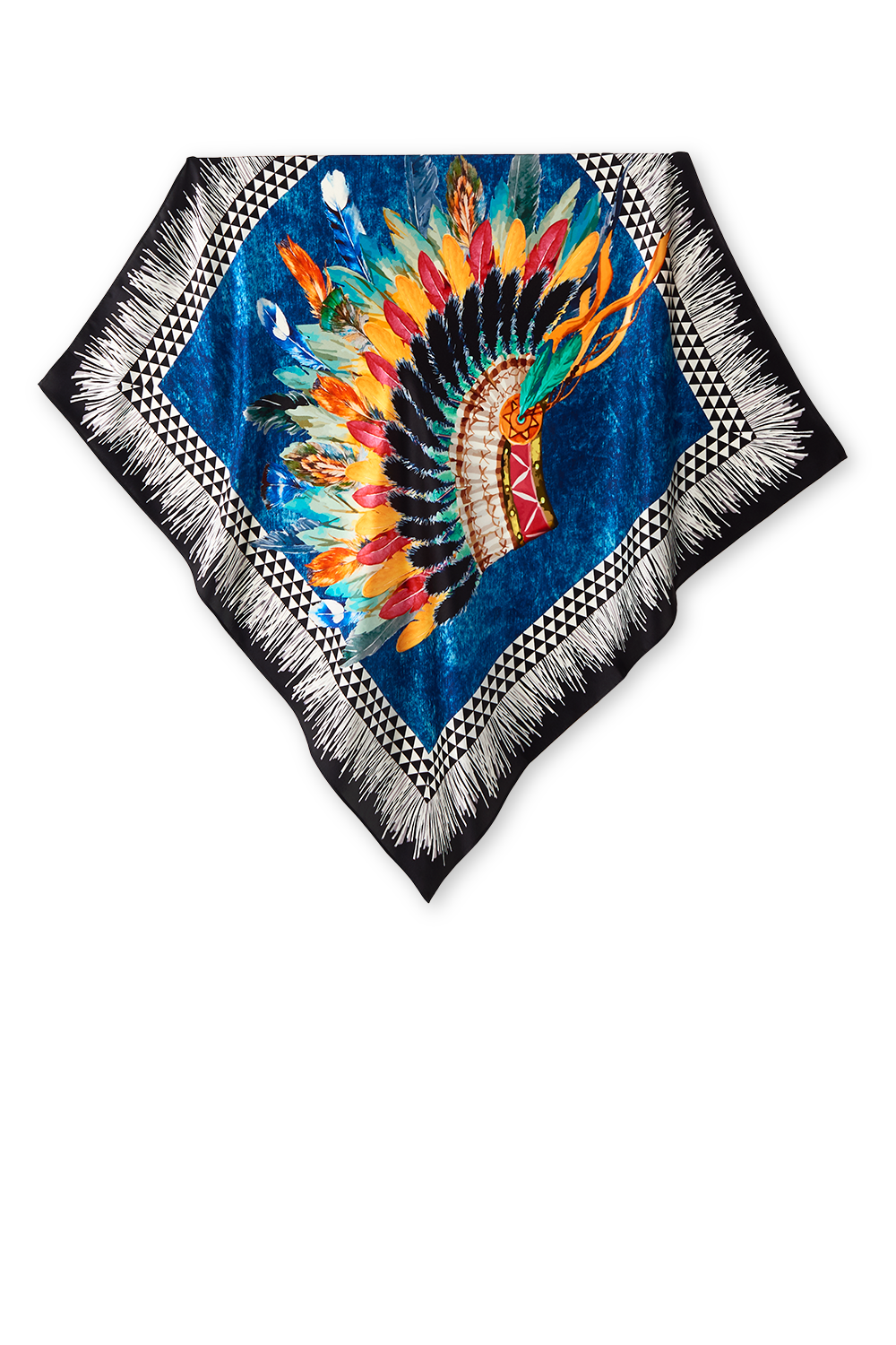 Lenço Cherokee em cetim de seda | 40x40cm