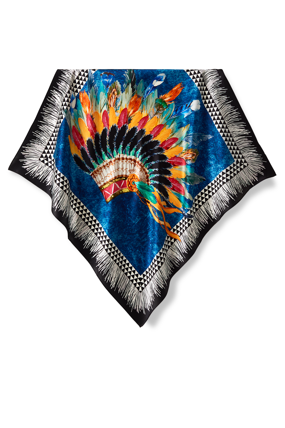Lenço Cherokee em cetim de seda | 65x65cm