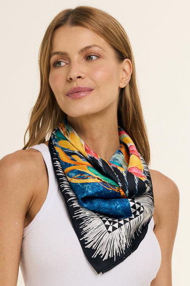 Lenço Cherokee em twill de seda | 65x65cm