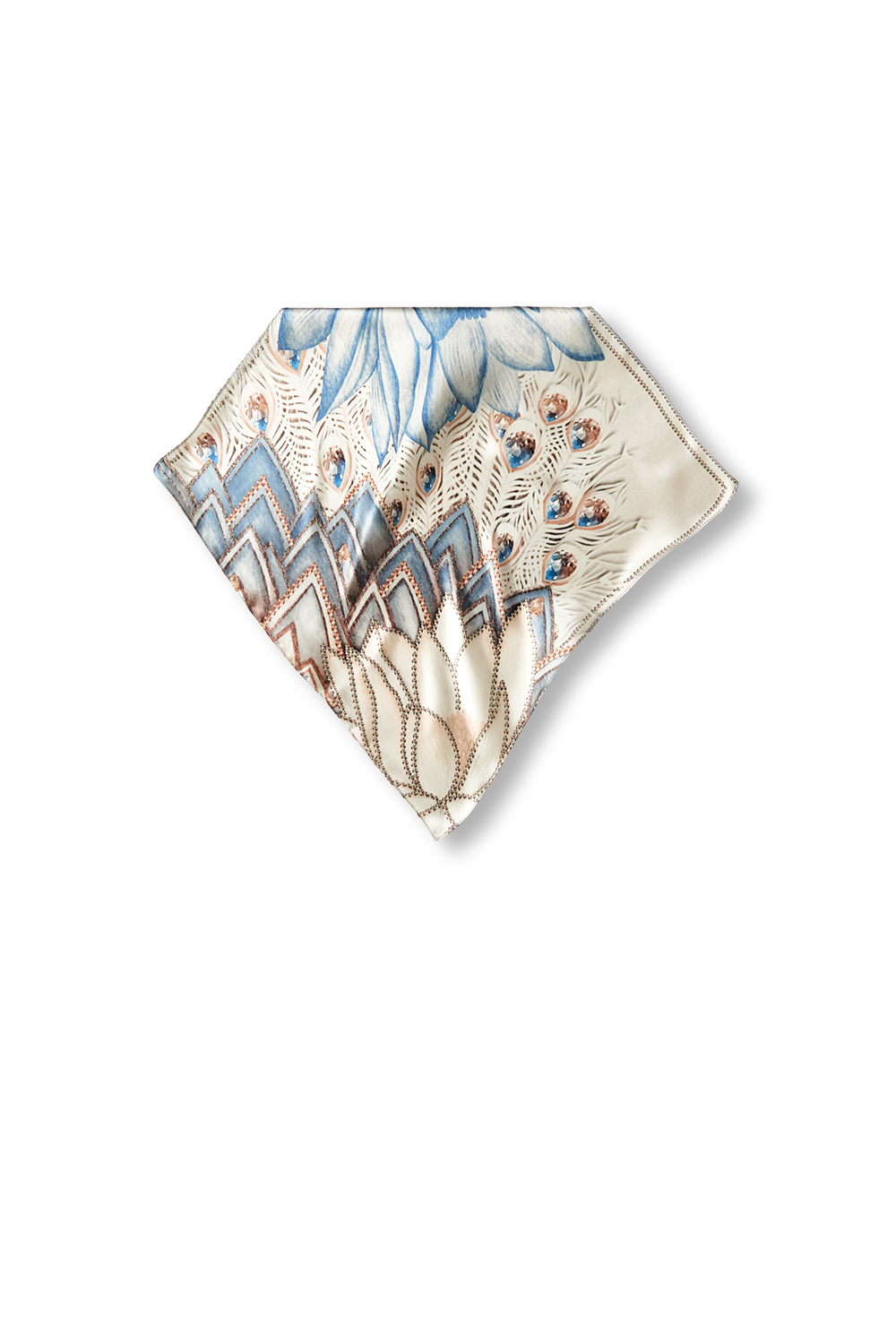Crystal Glow scarf in silk satin | 40x40cm