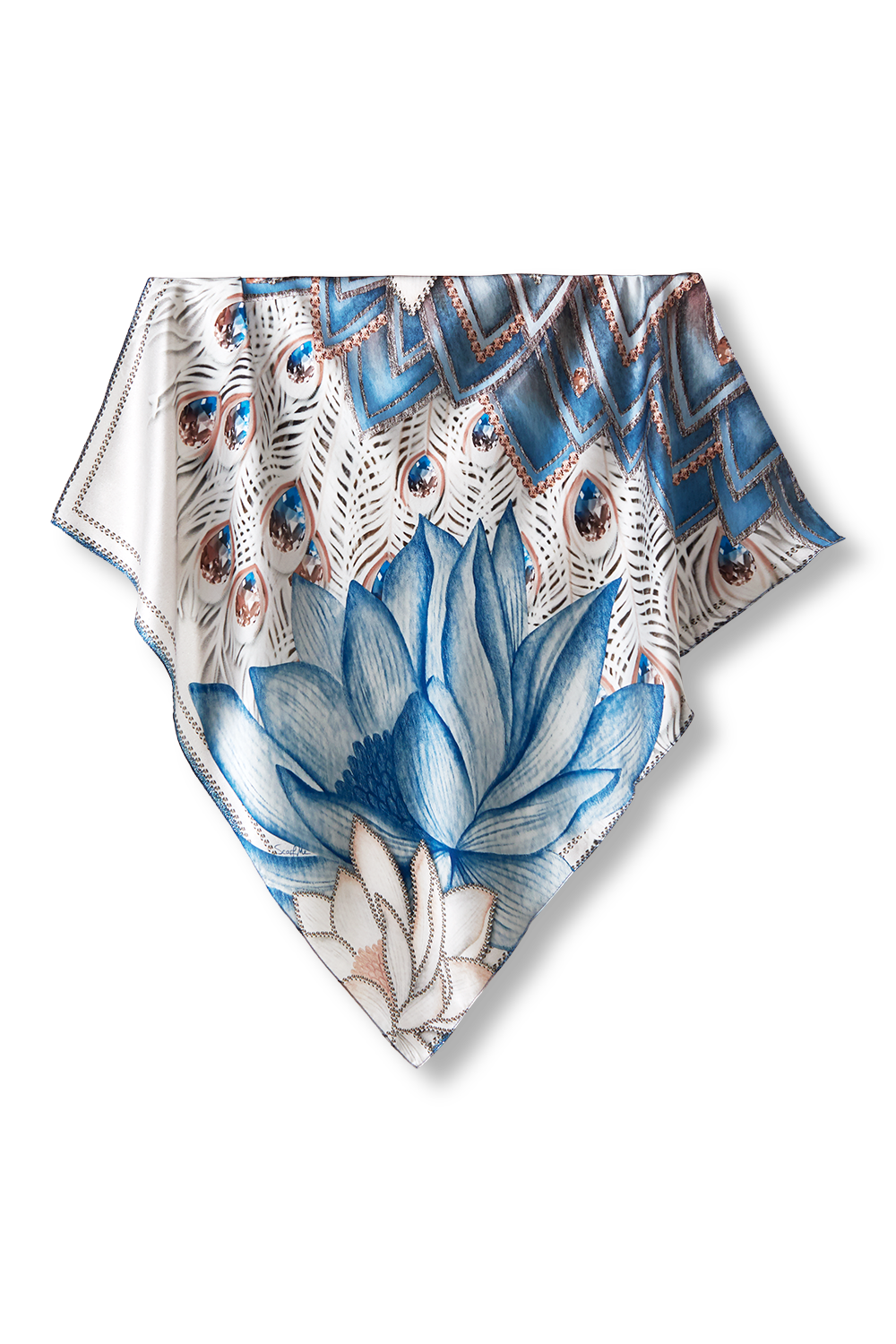 Crystal Glow scarf in silk satin | 65x65cm