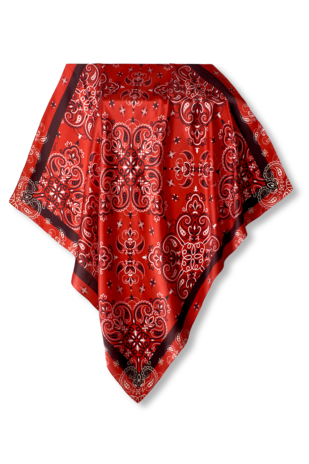 Bandana Red scarf in silk satin | 90x90cm