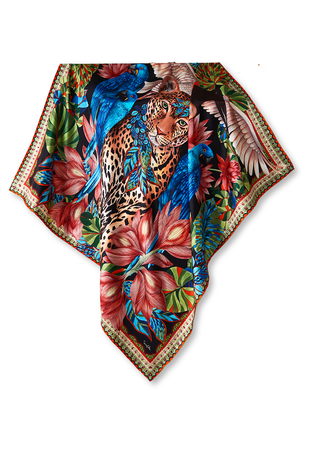 Pantanal scarf in silk twill | 90x90cm