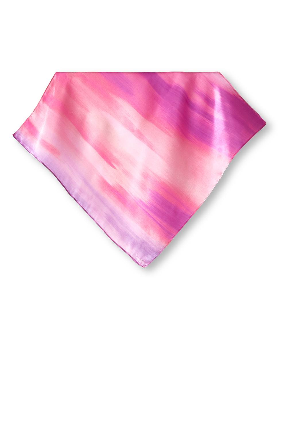 Lenço Degradê Artístico lilás em cetim de seda | 40x40cm