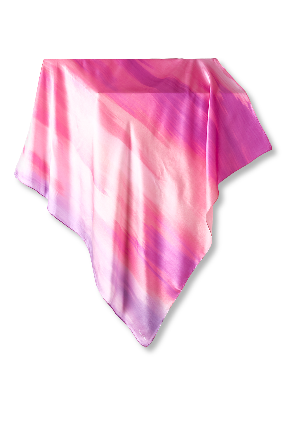 Lenço Degradê Artístico lilás em cetim de seda | 90x90cm