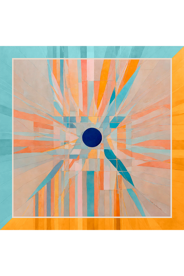 Lenço double face Eclipse em cetim de seda | 90x90cm