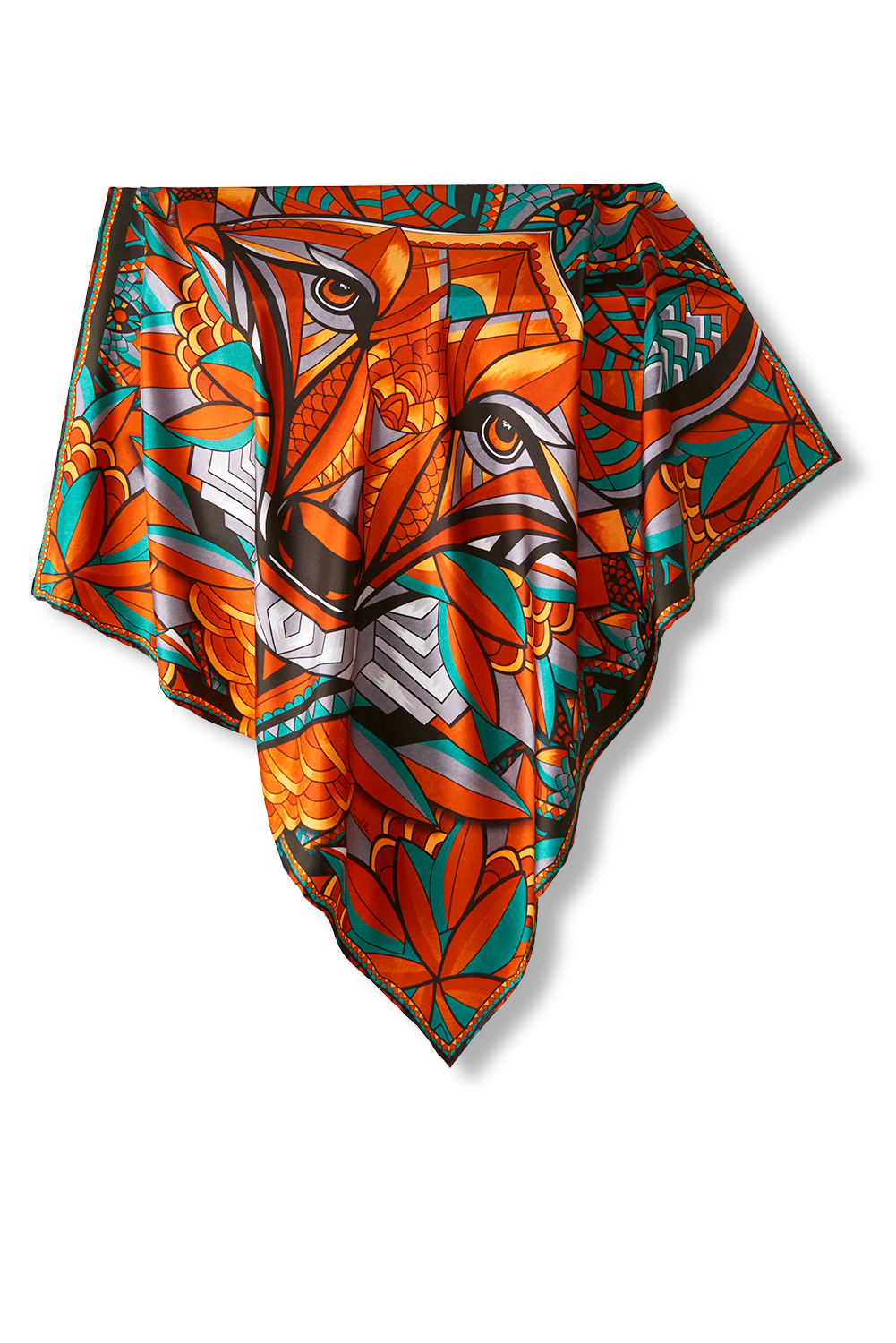 Cerrado Maned Wolf scarf in silk twill | 90x90cm