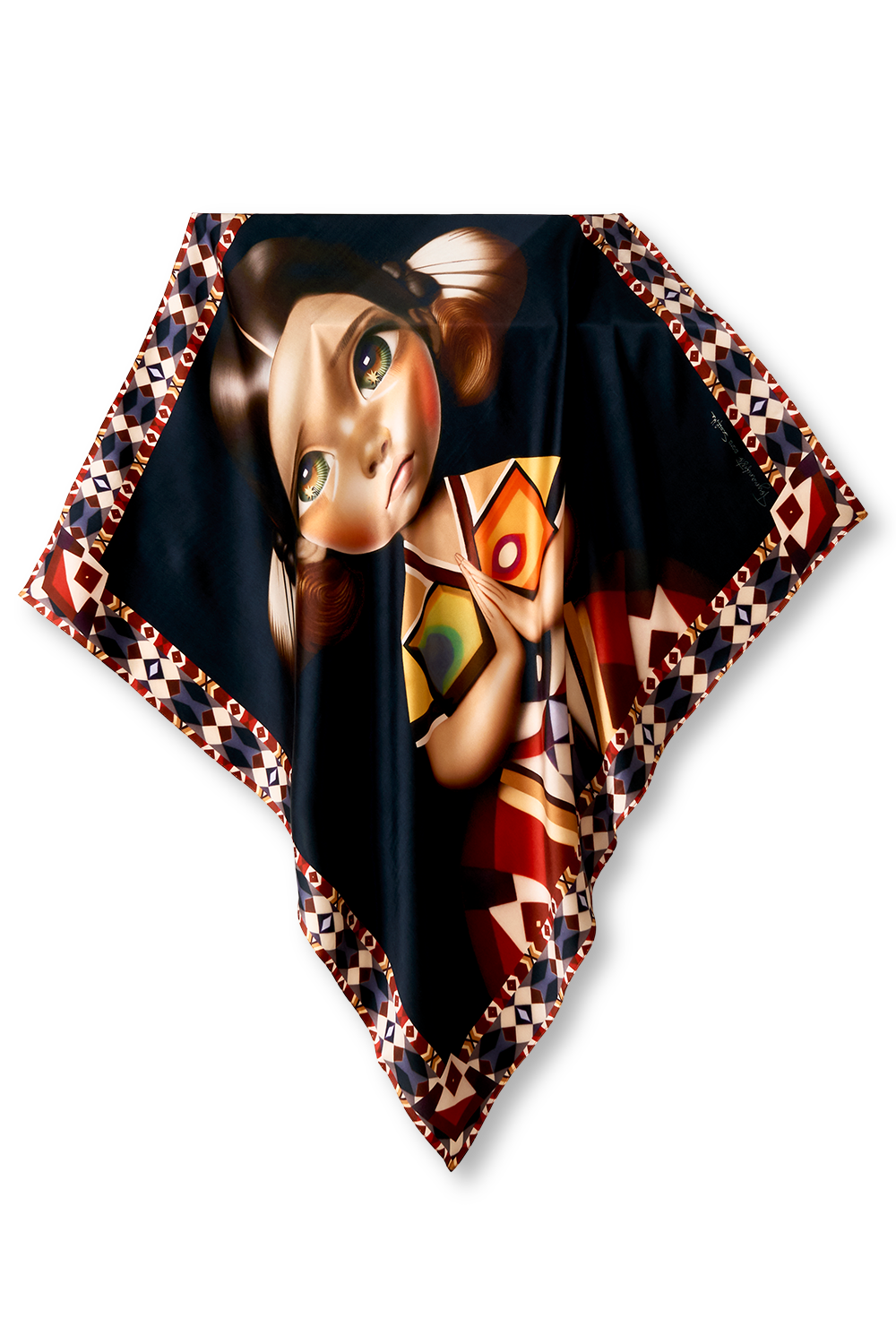 Toymanifesto "Thank You" scarf in silk satin | 90x90cm