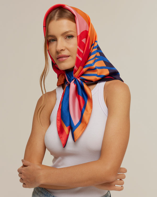 Fervo São Paulo scarf in polyester satin | 90x90cm