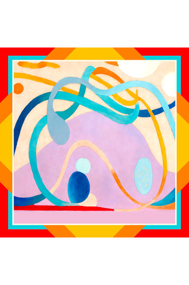 Lenço double face Gesto Solar em cetim de seda | 40x40cm