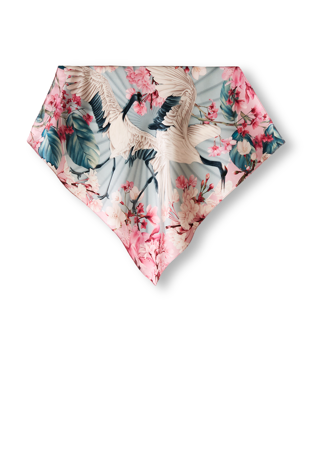 Crane Benevolência scarf in silk satin | 40x40cm