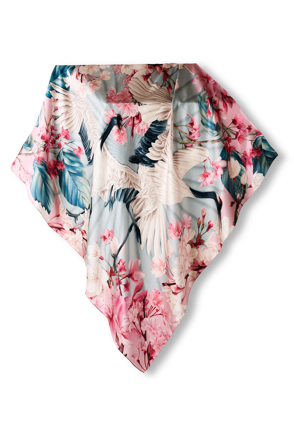 Crane Benevolência scarf in silk satin | 90x90cm