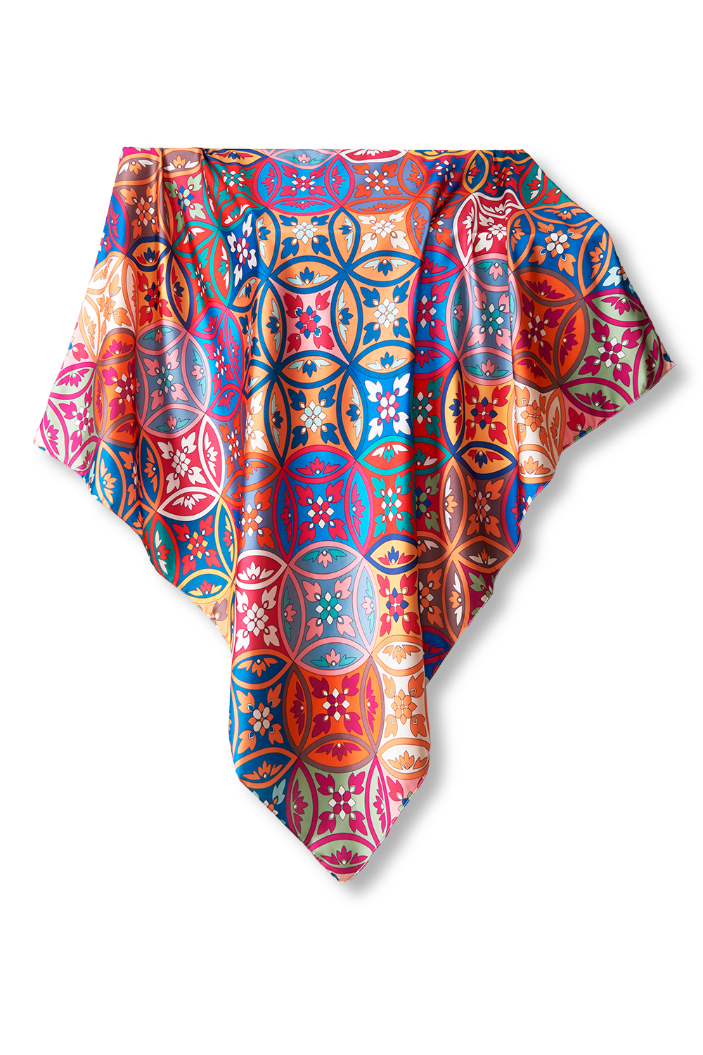 Jardim Tile scarf in polyester satin | 90x90cm
