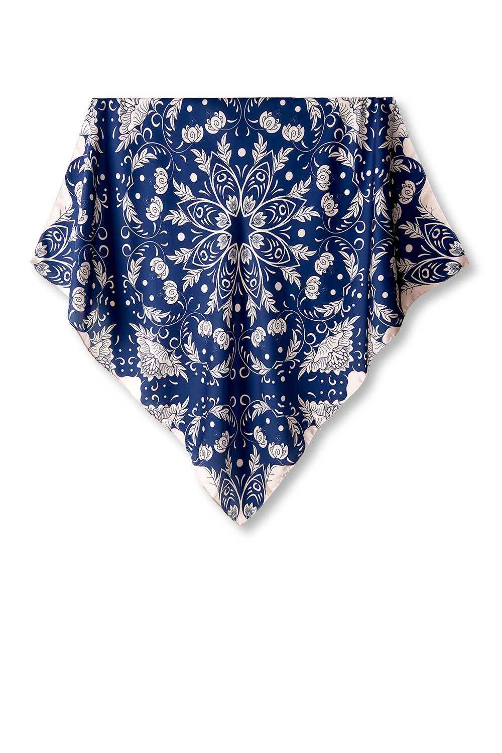 Lenço Mandala Azulejo em cetim de poliéster | 70x70cm
