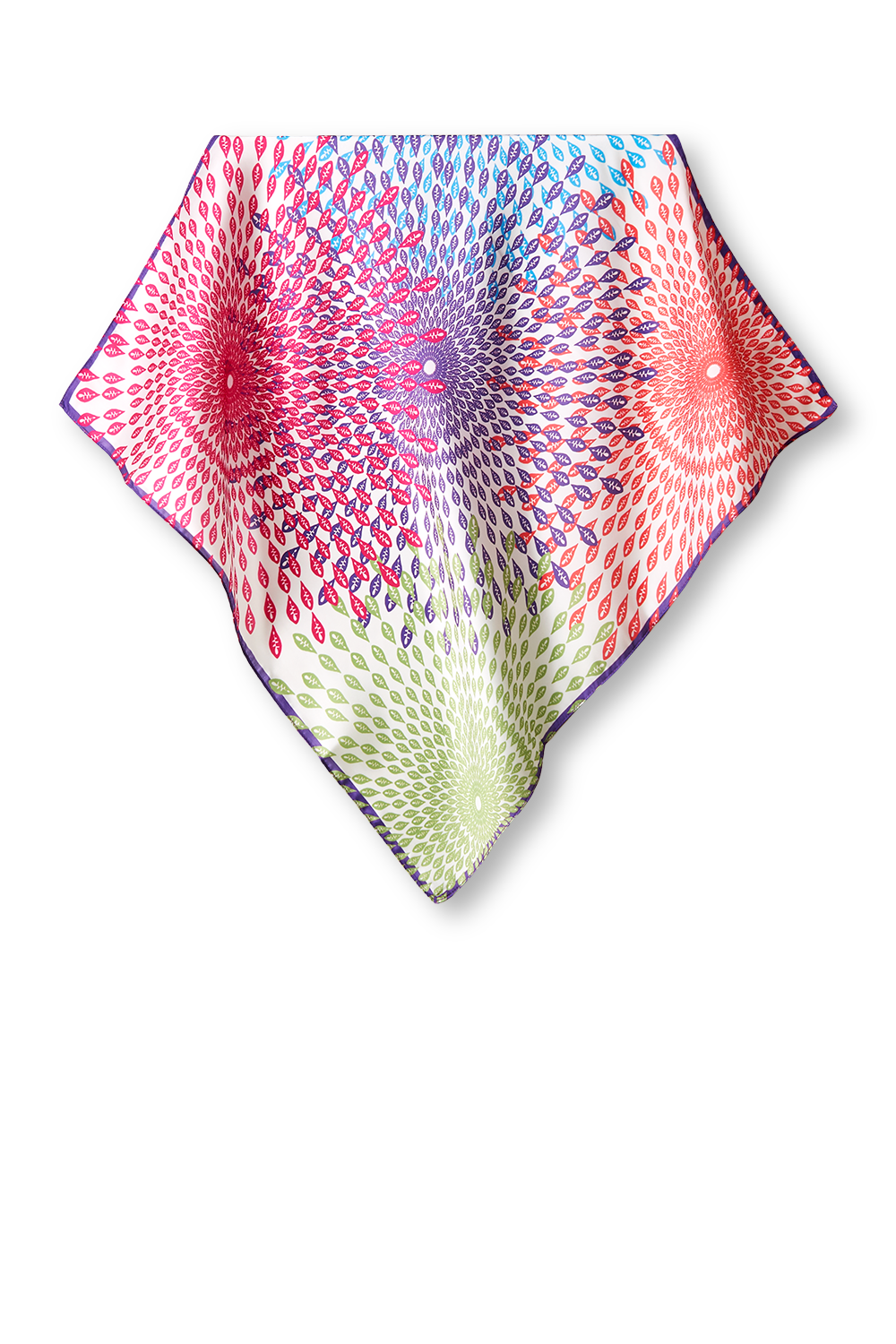 Lenço Mandala Folhas em cetim de poliéster | 50x50cm