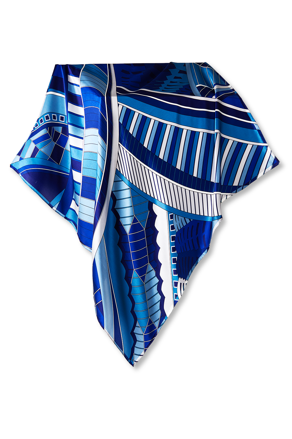 Blue Modern Dubai scarf in silk satin | 90x90cm