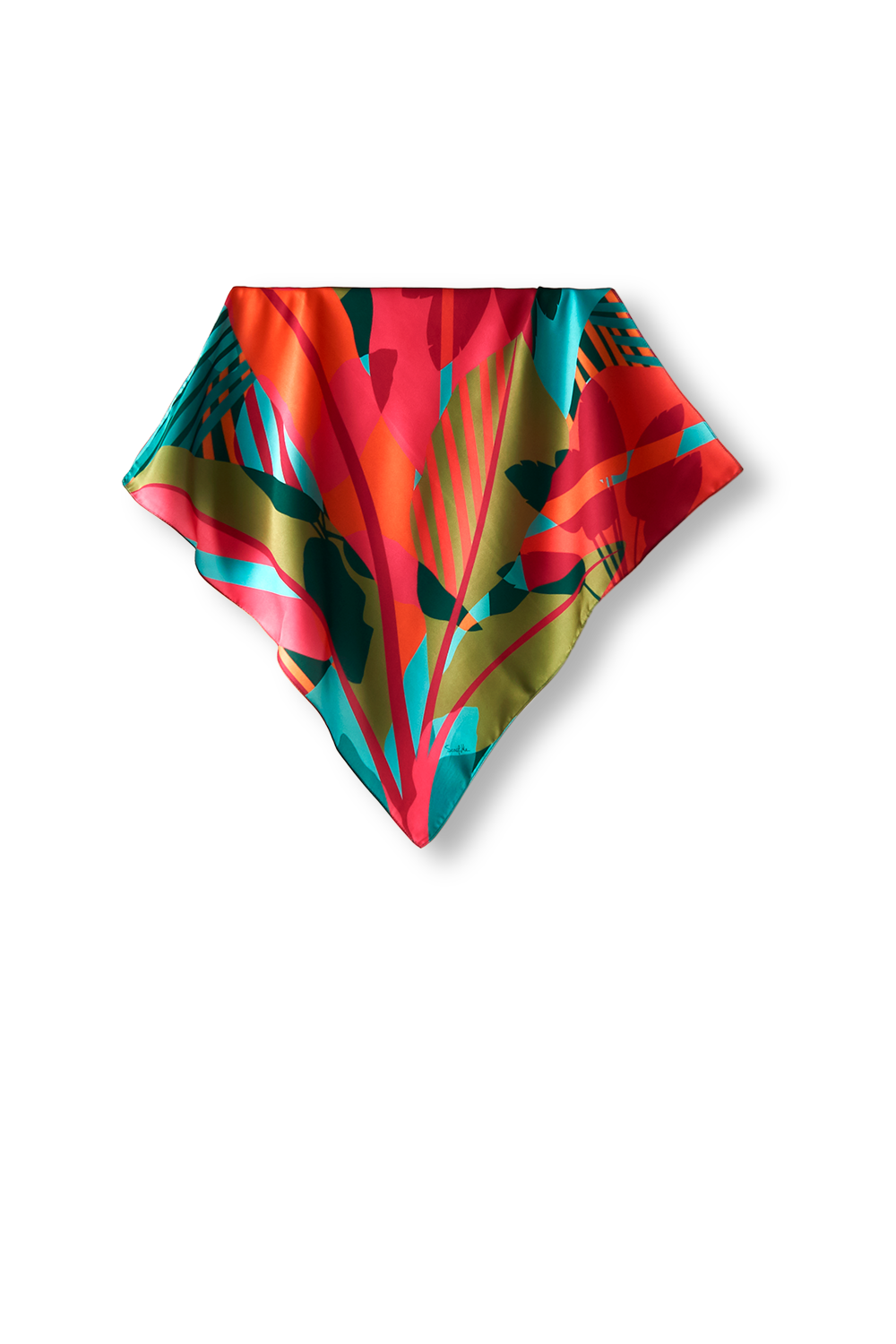 Musa Tropical scarf in polyester satin | 50x50cm