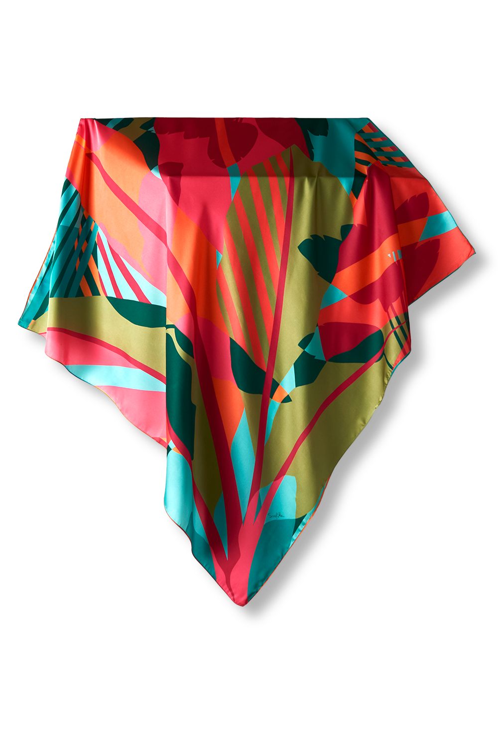 Musa Tropical scarf in polyester satin | 90x90cm