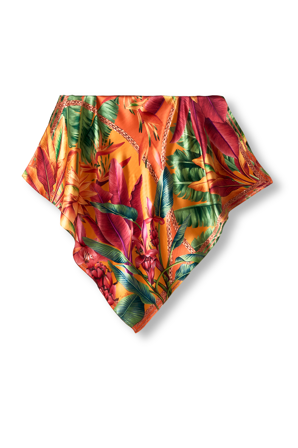 Musa Velutina scarf in silk satin | 65x65cm