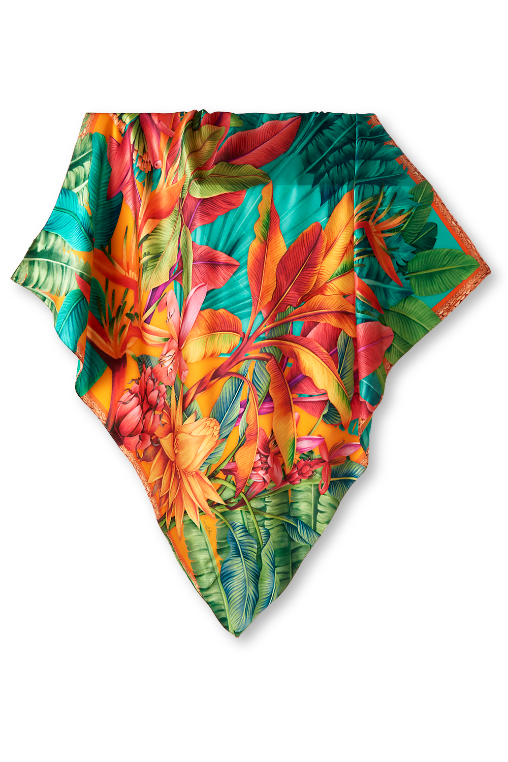 Musáceas scarf in silk satin | 90x90cm