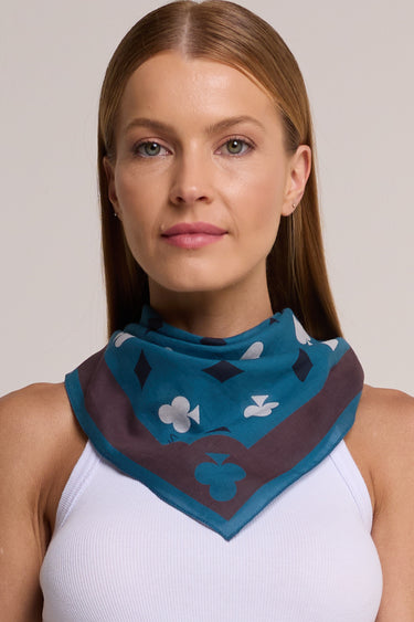 Bandana Naipes marrom em algodão | 65x65cm
