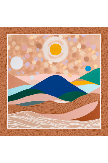 Max lenço Oásis Solar em mousseline de seda | 130x130cm
