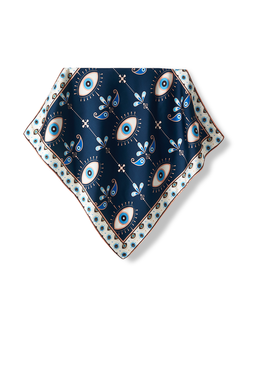 Greek Eye scarf in polyester satin | 50x50cm