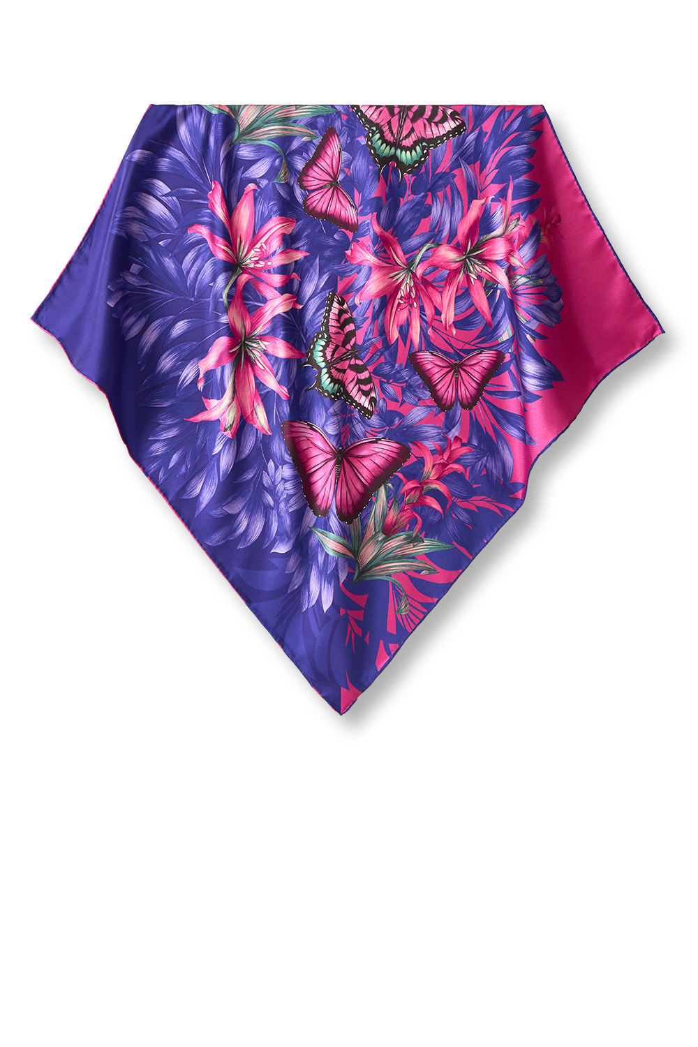 Lenço Pink Purple em twill de seda | 65x65cm